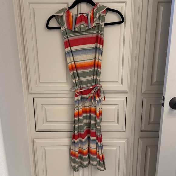 Striped Multicolor Ruffle Dress - Picture 3 of 5